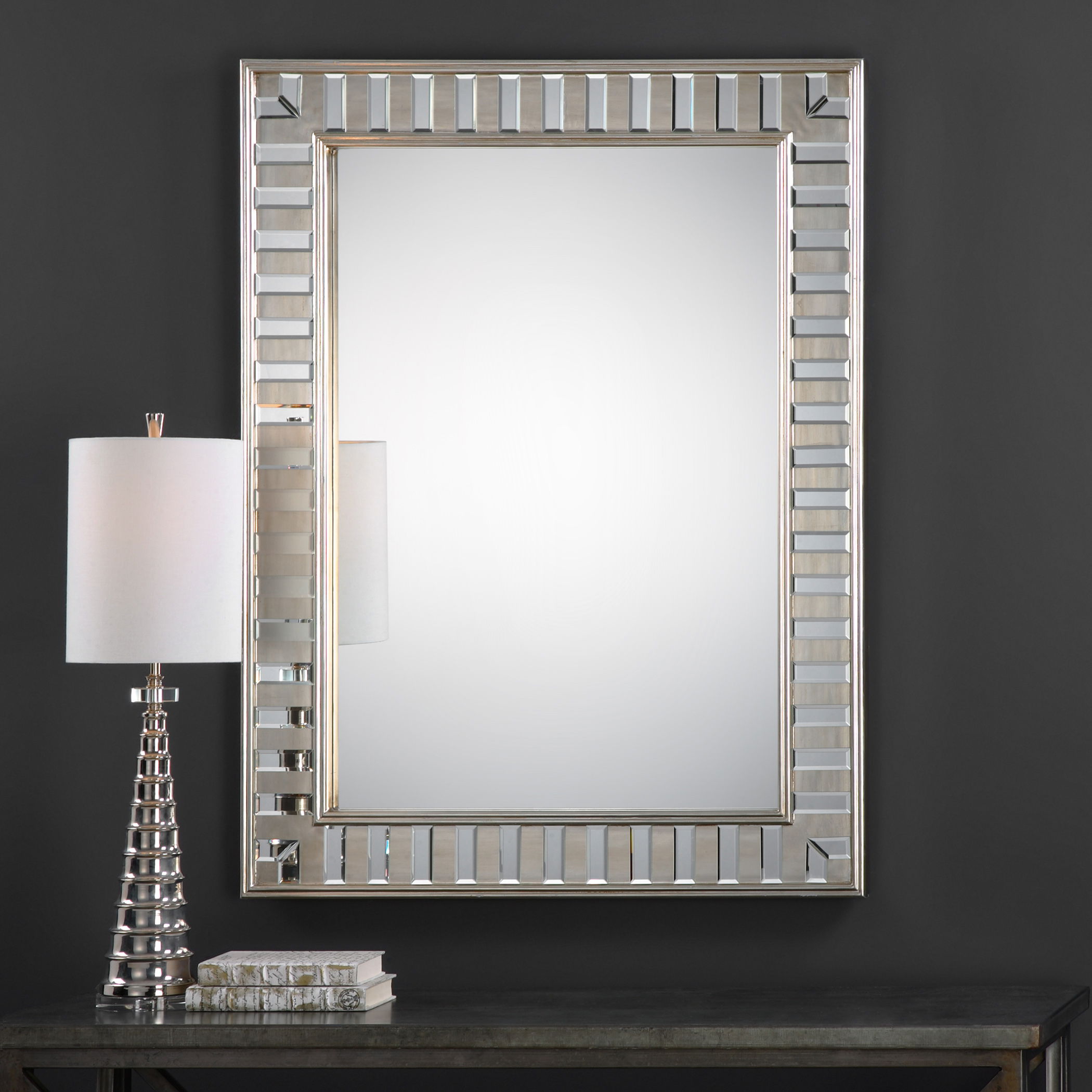 Lanester Silver Leaf Mirror large image 