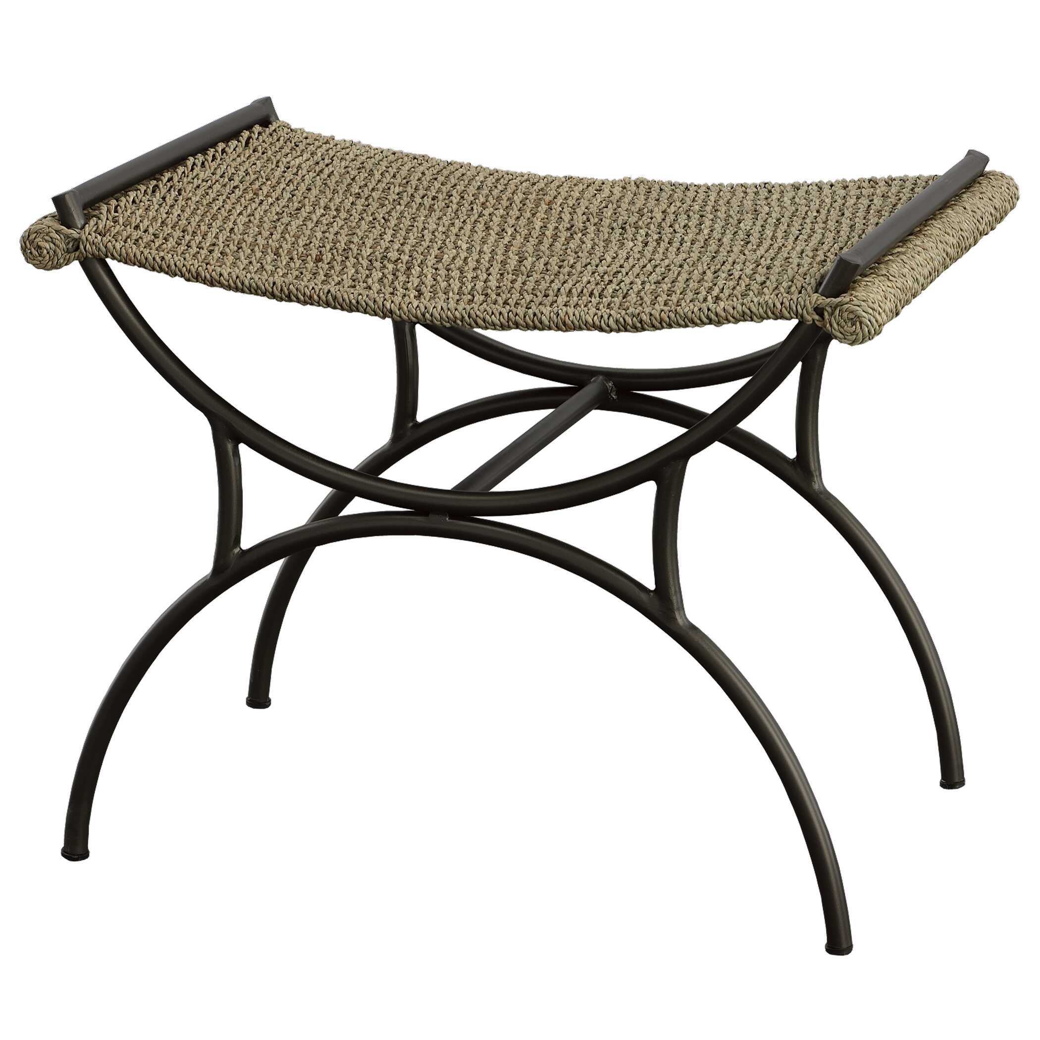 Playa Seagrass Small Bench, Furniture by Uttermost, 26.25" width x 21.25" height x 18" depth View 5