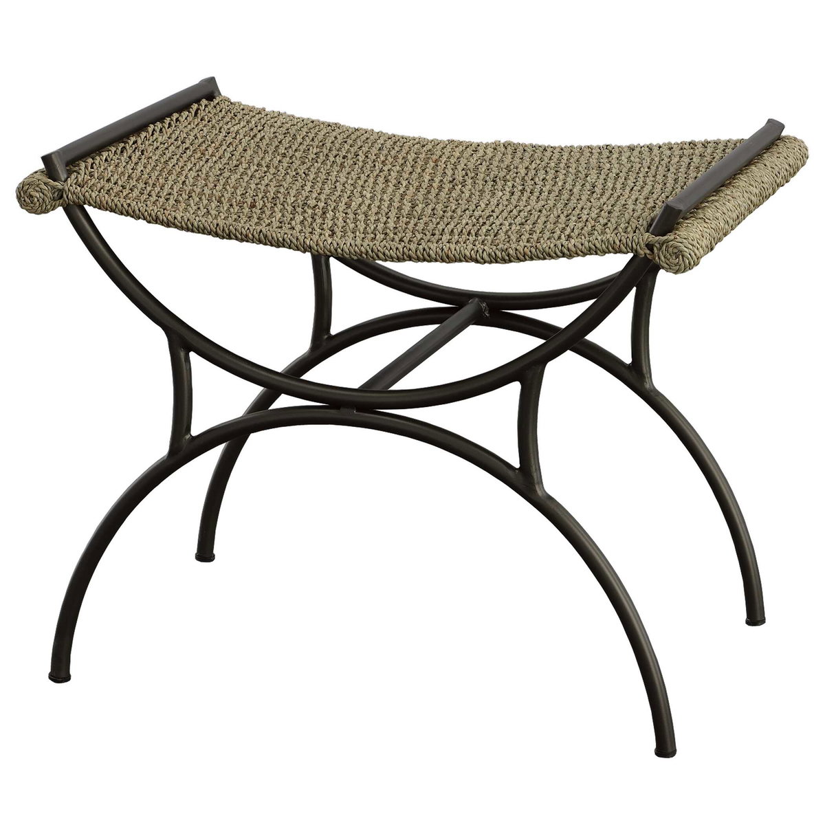 Playa Seagrass Small Bench, Furniture by Uttermost, 26.25" width x 21.25" height x 18" depth View 5