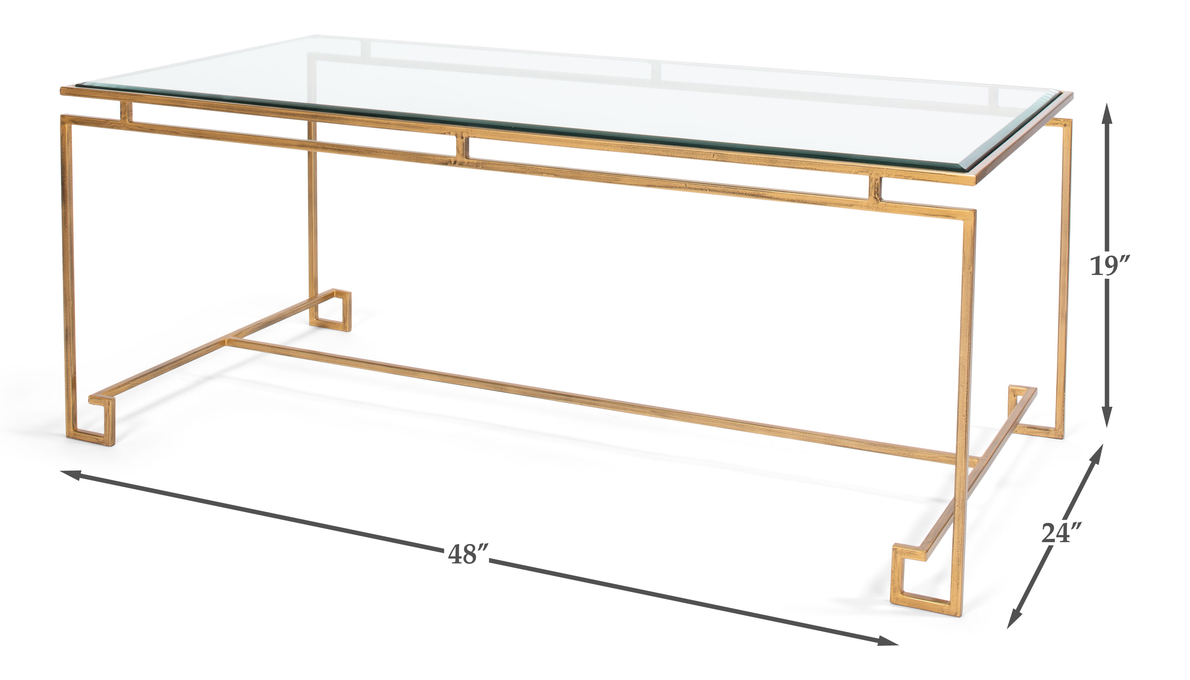 Parallel Lines Coffee Table, by Sarreid, 48" length x 24" width x 19" height View 13