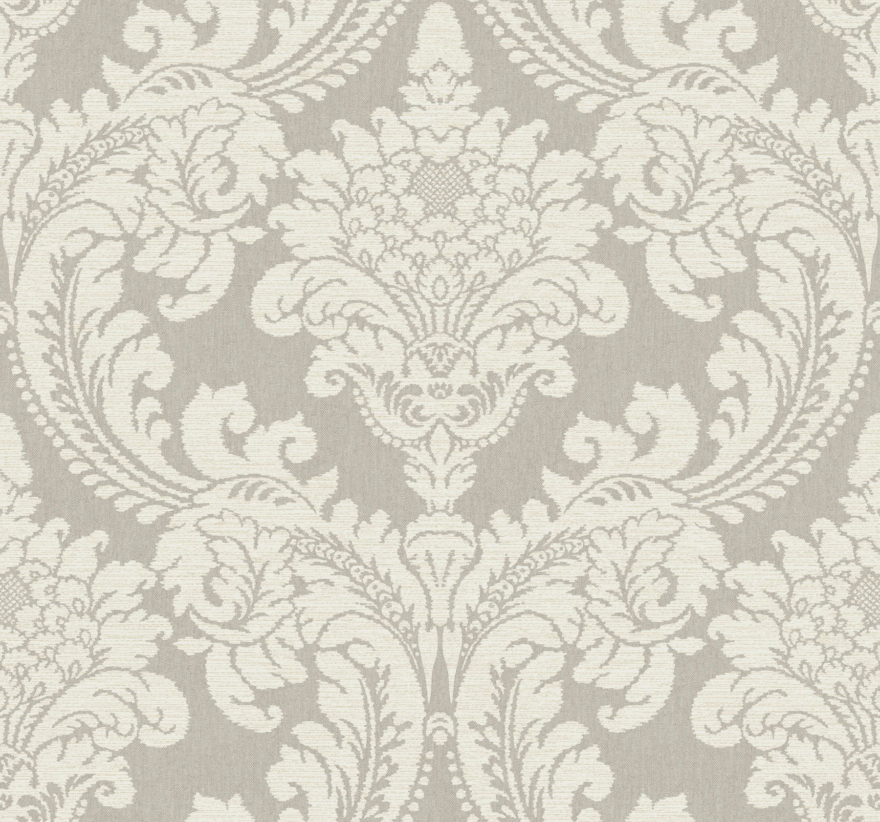 Tapestry Damask Grey Wallpaper large image 