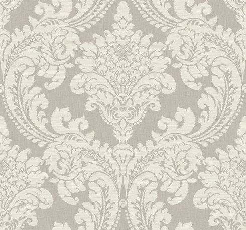Tapestry Damask Grey Wallpaper