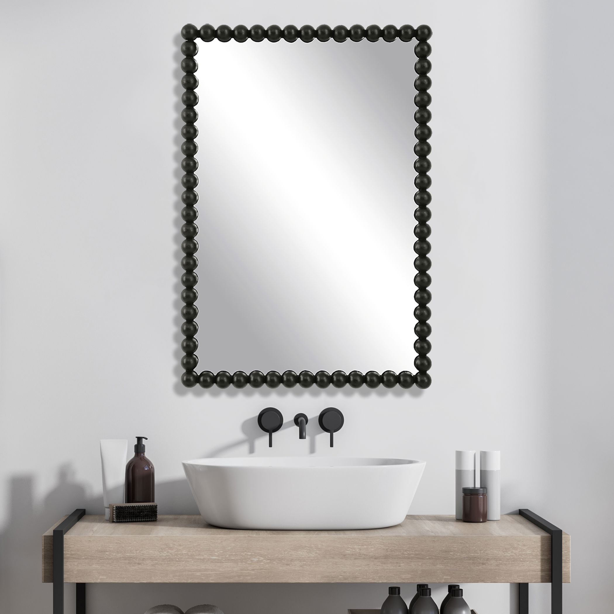 Serna Black Vanity Mirror large image 