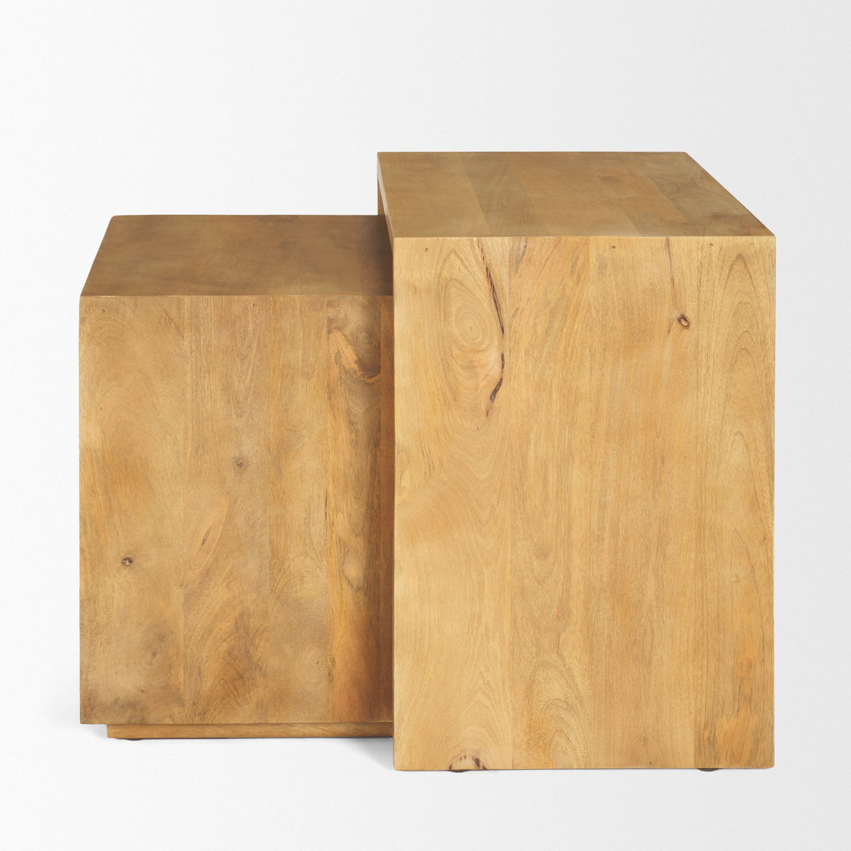 Alanna 22.0L x 15.0W x 22.0H Set of 2 Brown Wood Nesting Accent Tables, Side & End Table by Mercana, 22" length x 15" width x 22.25" height View 8