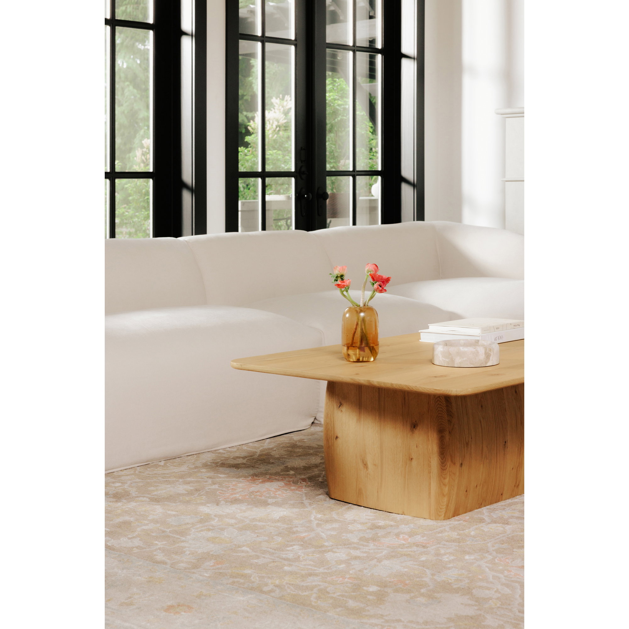 Winston Coffee Table Rustic Oak, by Moe's Home, 55" width x 17" height x 36" depth View 10