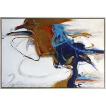 Online Designer Hallway/Entry Threshold Framed Canvas Art - Hand Painted Abstract - 1.5 Inch Frame