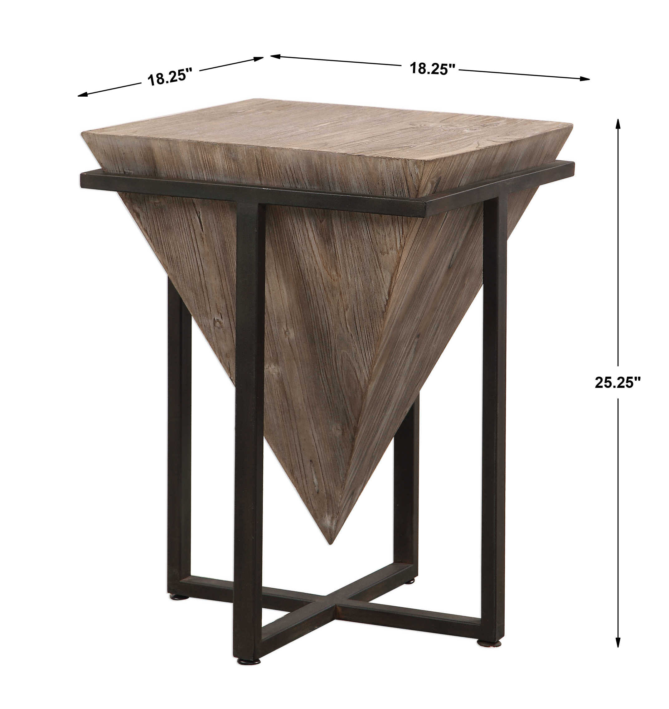 Bertrand Wood Accent Table, Furniture by Uttermost, 18.25" width x 25.25" height x 18.25" depth View 3