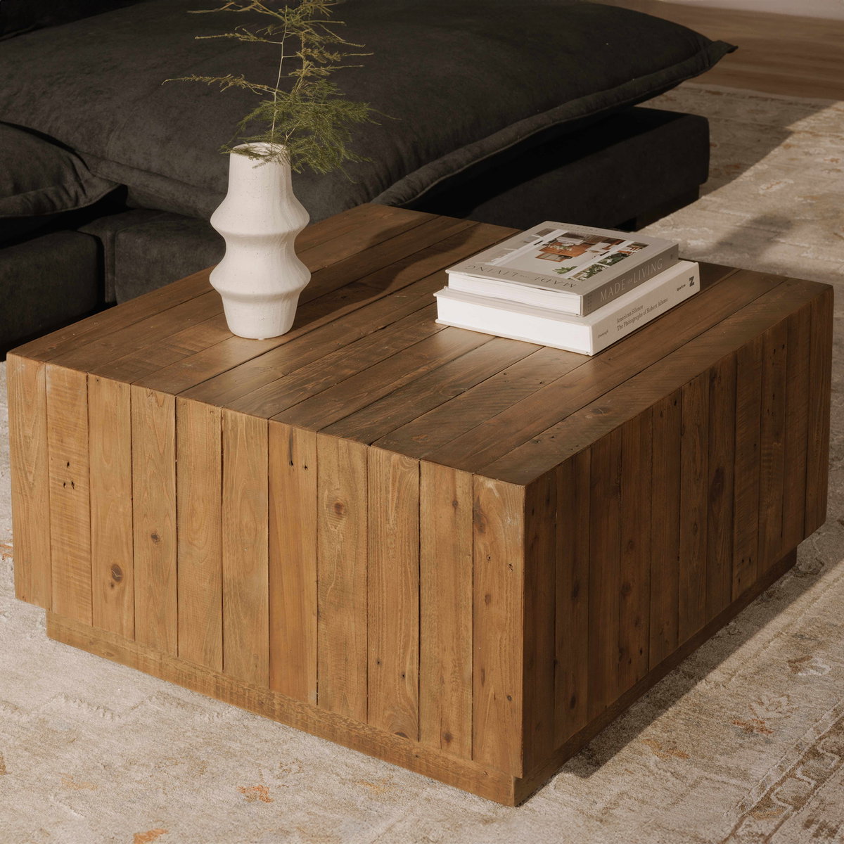 Jasper Coffee Table Natural, by Moe's Home, 31.5" width x 16" height x 31.5" depth View 7