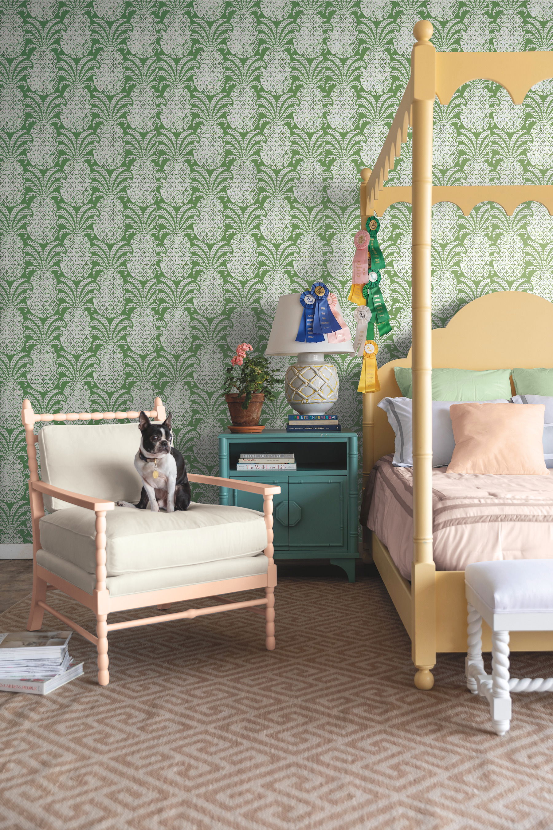 Colony Club Palm Green Peel & Stick Wallpaper large image 