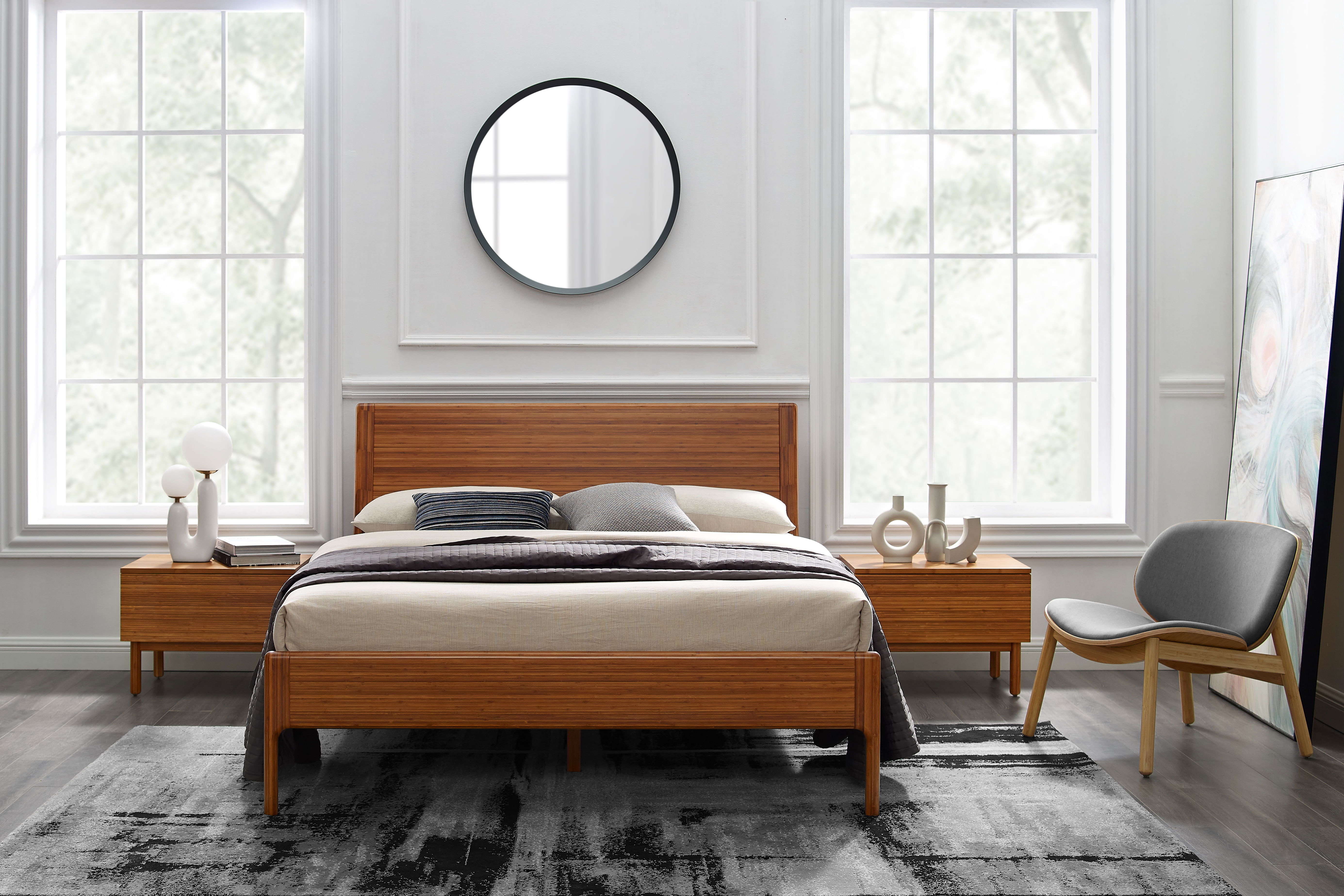 Ventura Queen Platform Bed, Amber, by Greenington, 87.25" length x 63.5" width x 39.5" height View 11