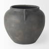 Kilian Short Brown-Gray Double Ear Vase, by Mercana, 9.45" length x 9.45" width x 8.46" height thumbnail 4