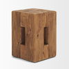 Waylen Natural Wood Block Accent Stool, Ottoman by Mercana, 11.5" length x 11.5" width x 16.5" height thumbnail 6