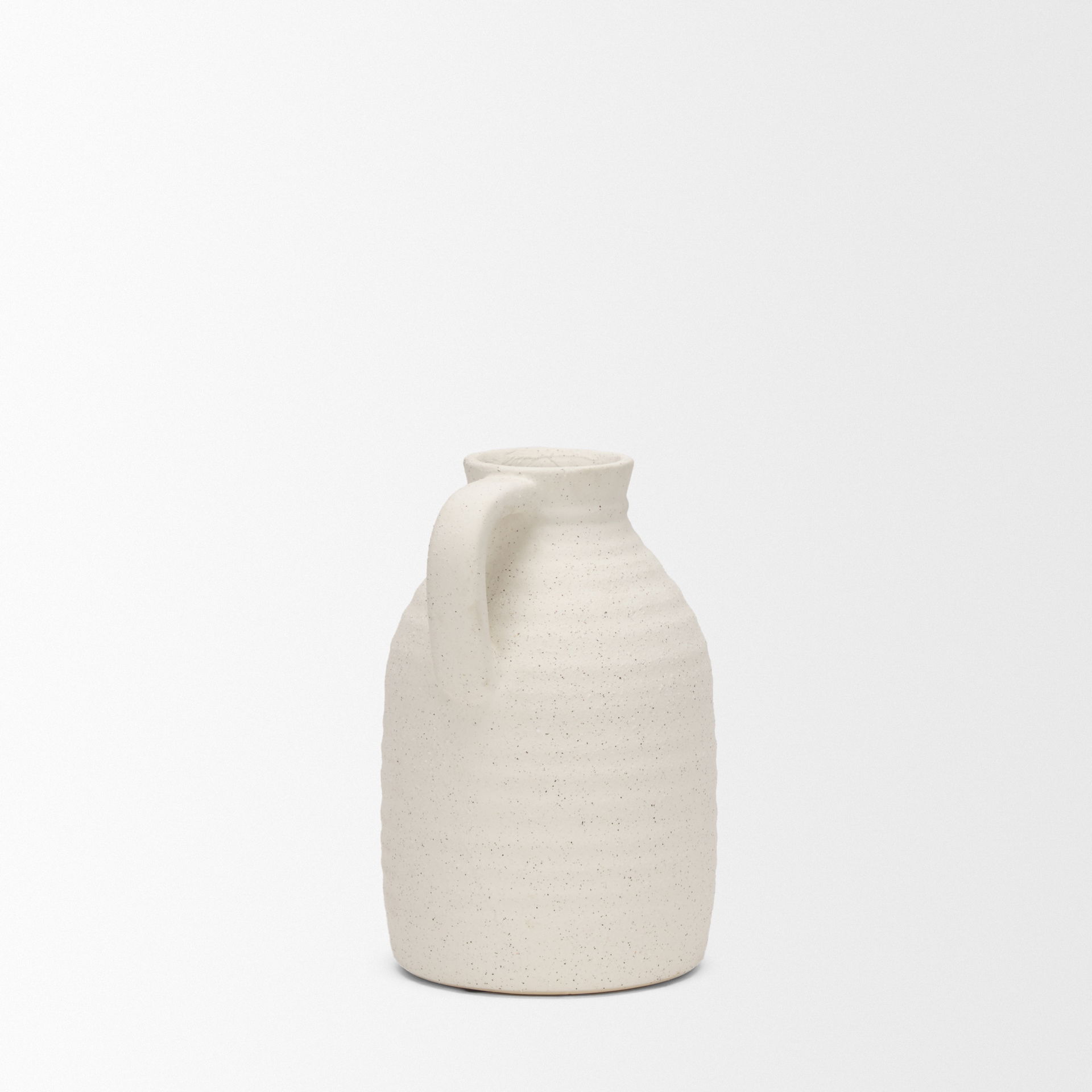 Tyrus Medium Textured Matte White with Speckling Ceramic Vase large image 