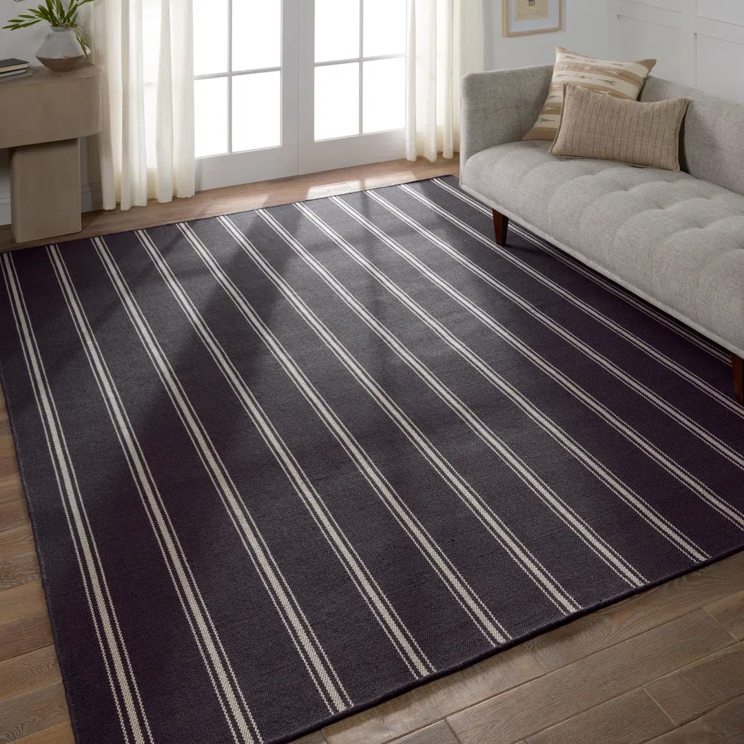 Memento Handmade Indoor/Outdoor Striped Navy/ Ivory large image 
