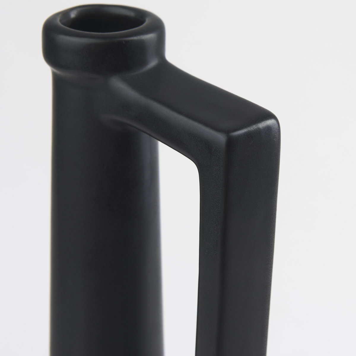 Burton 17.1H Large Matte Black Ceramic Jug Vase, Decorative Jar by Mercana, 6.1" length x 6.1" width x 15.55" height View 8