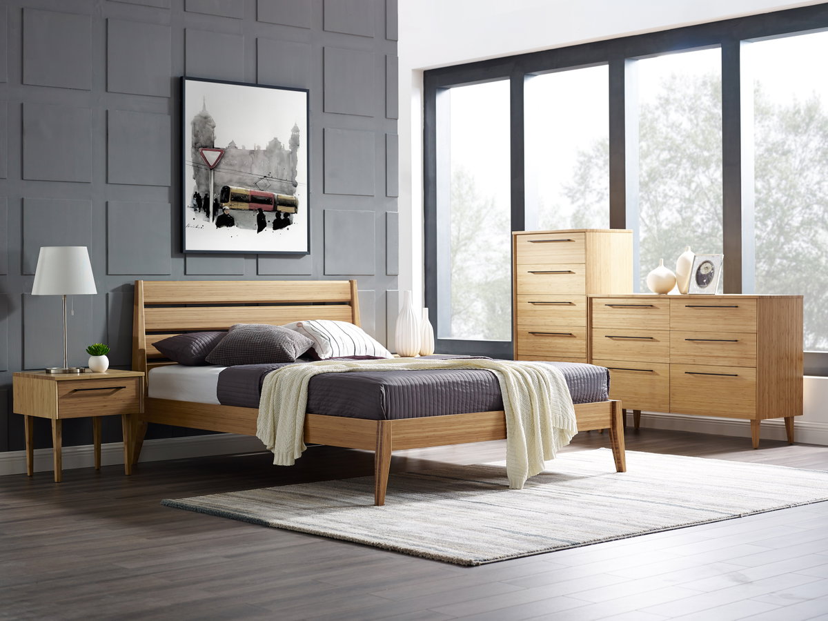 Sienna Eastern King Platform Bed, Caramelized, by Greenington, 85.5" length x 82" width x 40" height View 15