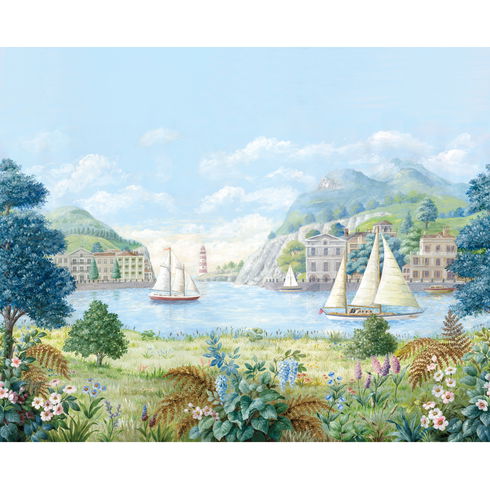 Safe Harbor Light Blue Wall Mural