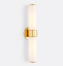 Online Designer Dining Room Rigdon Double Wall Sconce - Aged Brass