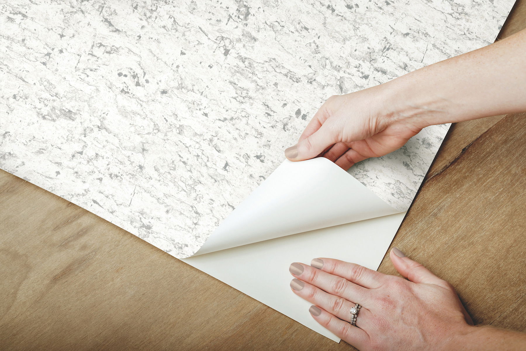 Shimmering Cork White Peel & Stick Wallpaper large image 