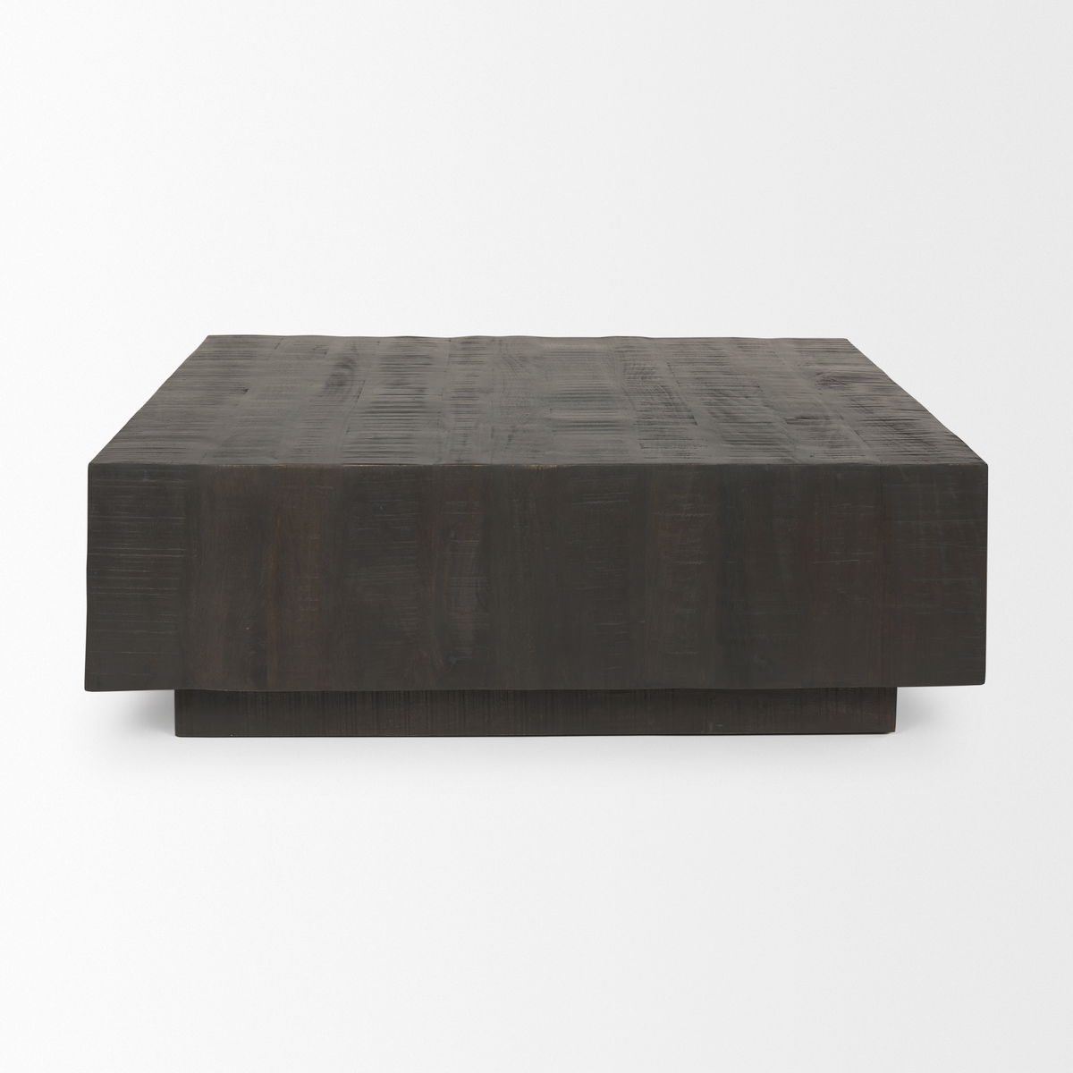 Hayden Dark Brown Wood Square Coffee Table, by Mercana, 48" length x 48" width x 16" height View 6
