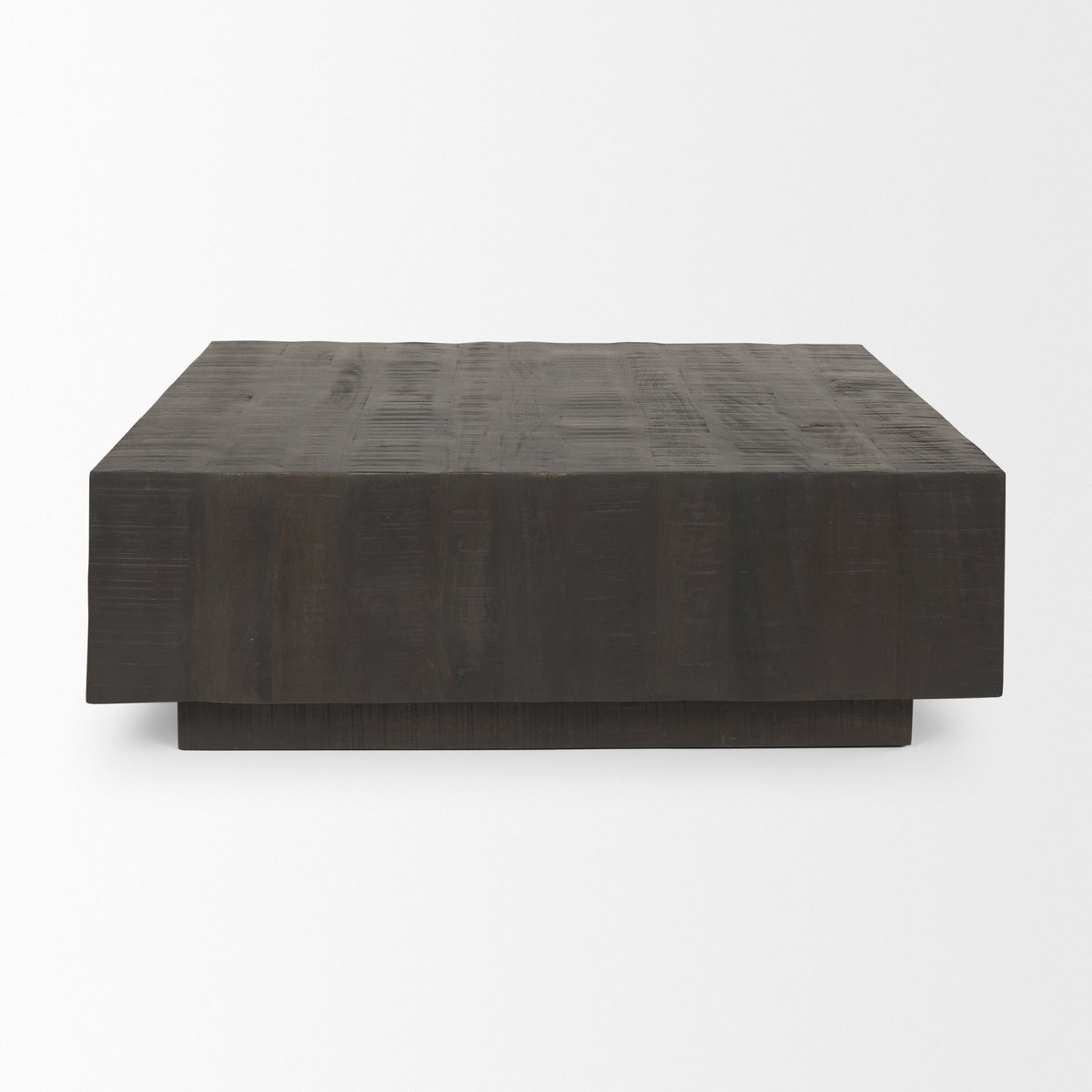 Hayden Dark Brown Wood Square Coffee Table, by Mercana, 48" length x 48" width x 16" height View 6