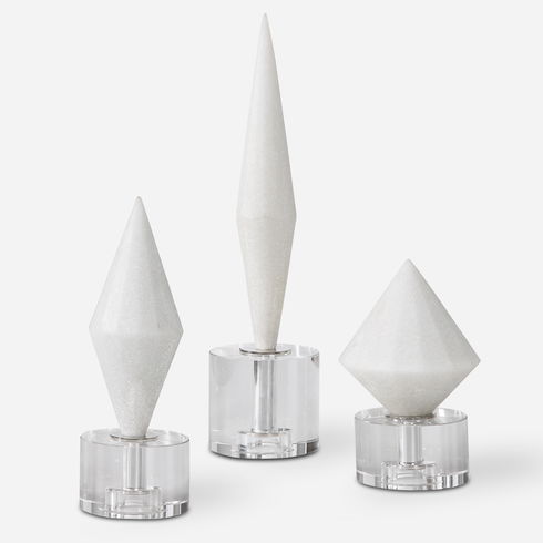 Alize White Stone Sculptures Set/3