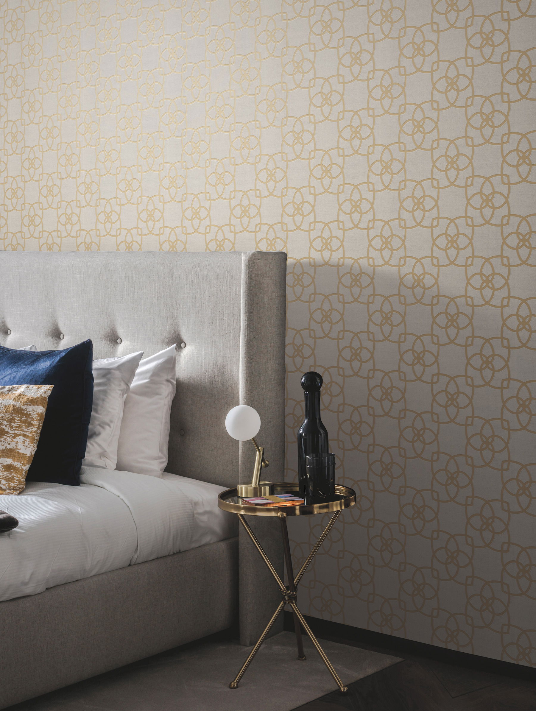 Serendipity Cream & Gold Metallic Wallpaper large image 