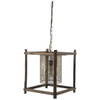 Keppler 16L x 16W x 18.3H Perforated Metal and Wood Pendant Light, by Mercana, 16" length x 16" width x 18.25" height thumbnail 1