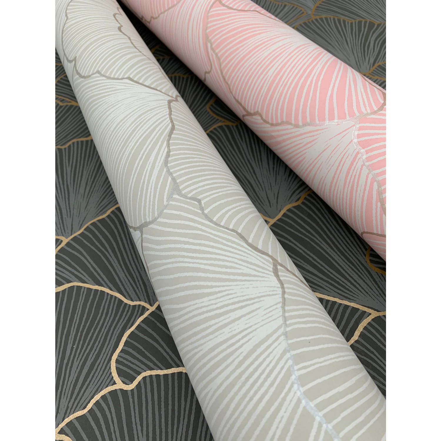 Luminous Gingko Coral Wallpaper large image 