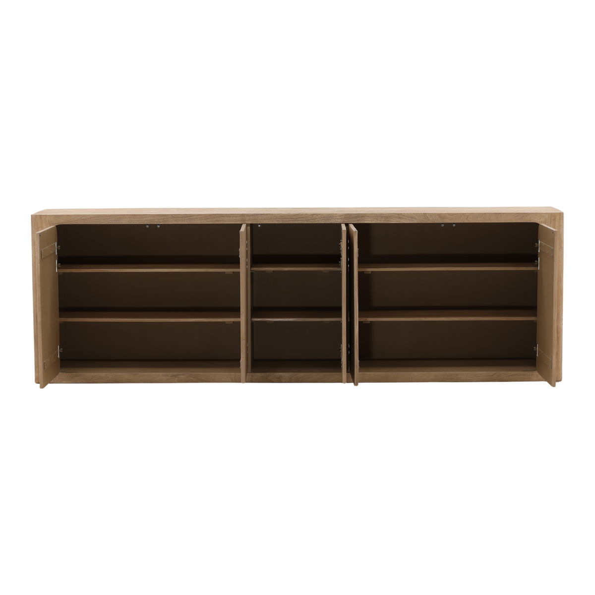 Leandra Sideboard Weathered Natural, Sideboards & Buffet by Dovetail, 106" width x 34" height x 18" depth View 5