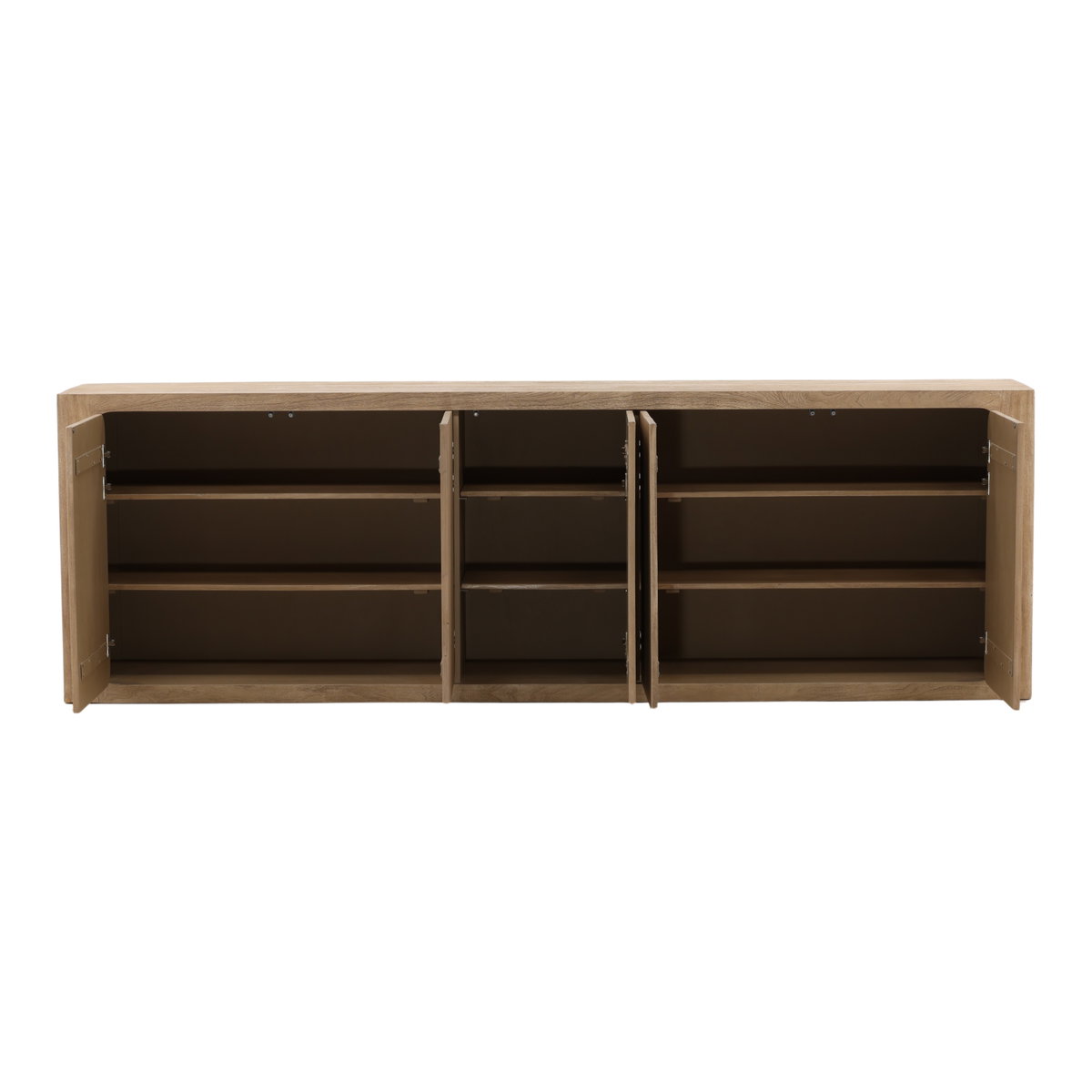 Leandra Sideboard Weathered Natural, Sideboards & Buffet by Dovetail, 106" width x 34" height x 18" depth View 5