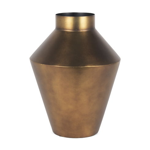 Perrin Large Brushed Gold Metal Decorative Vase
