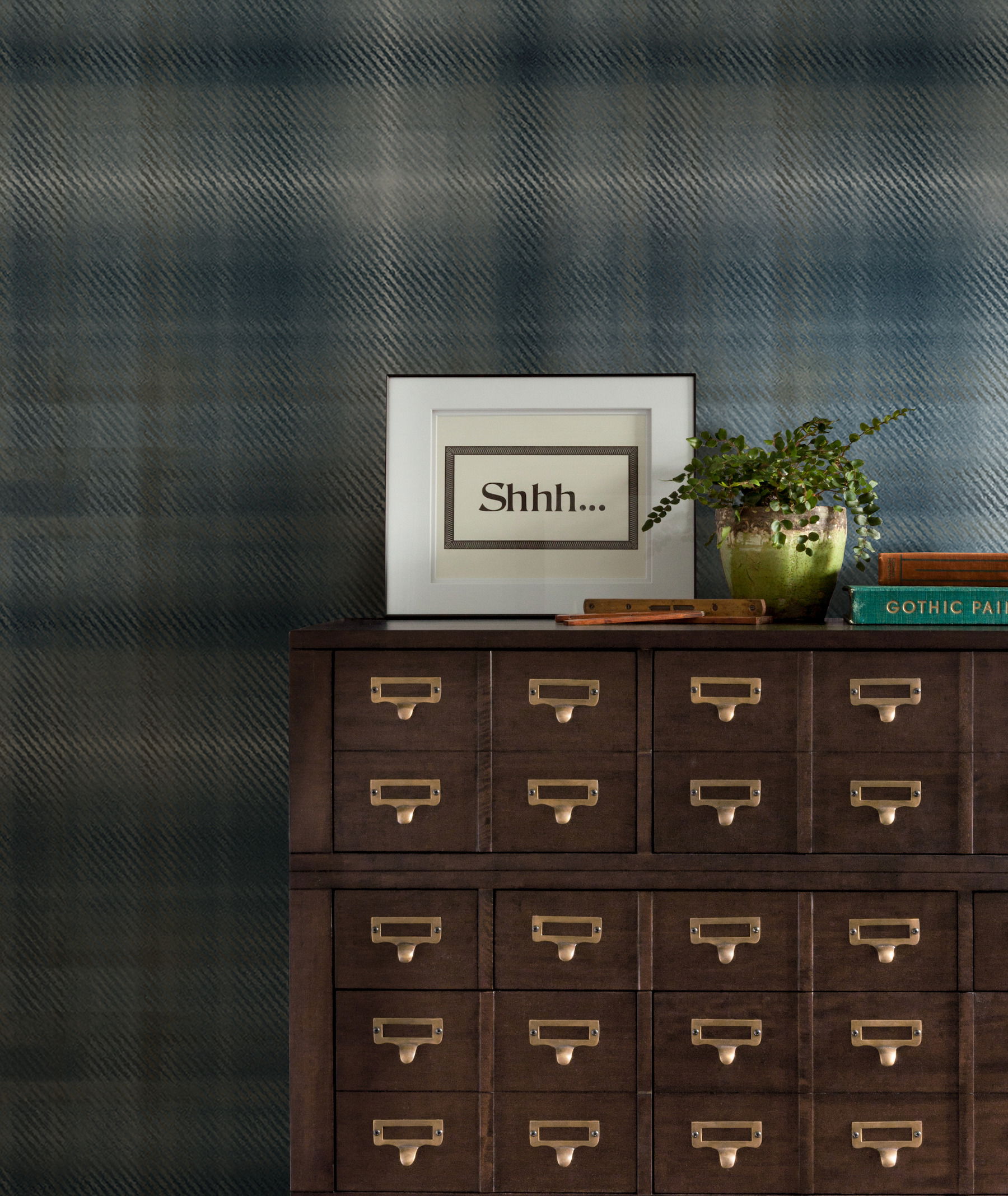 Sterling Plaid Blue Wallpaper large image 
