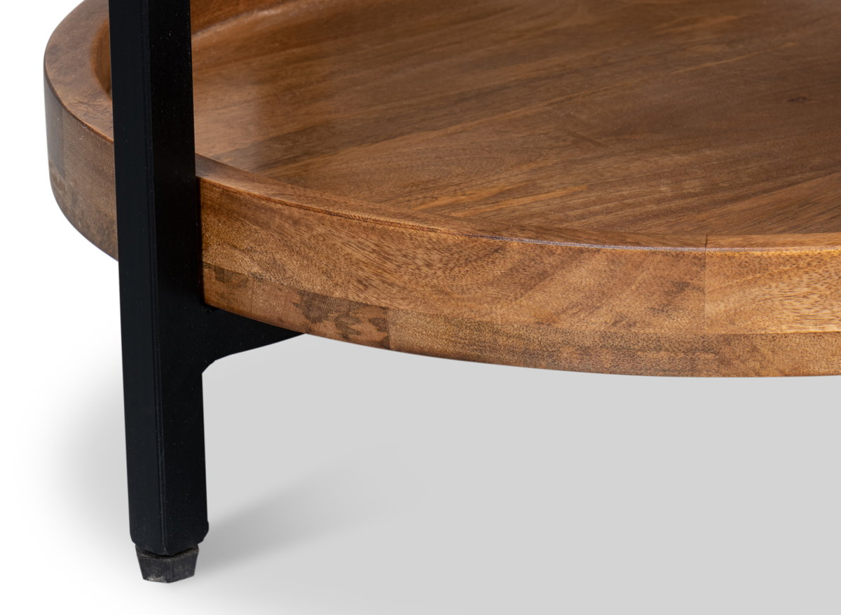 Profile Round End Table, by Sarreid, 1'10" length x 1'10" width x 2' height View 6