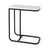 Kyra  White Marble Top with Black Iron Frame C-Shaped End and Side Table, Side & End Table by Mercana, 12" length x 20" width x 23" height thumbnail 1
