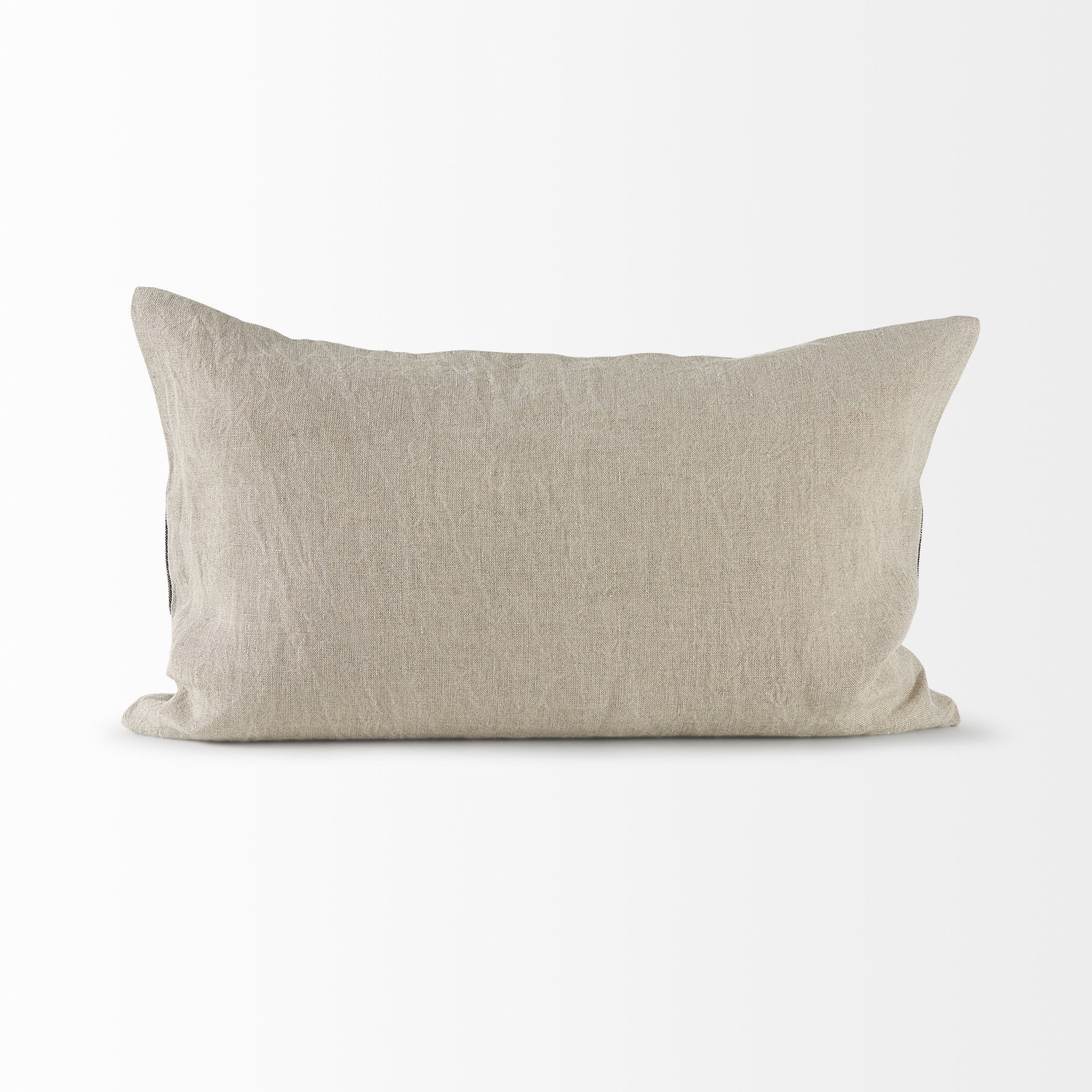Raquel 13L x 21W Beige and Black Fabric Plaid Decorative Pillow Cover large image 