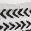 Kimia 14x26 White and Black Fabric Herringbone and Fringed Decorative Pillow Cover, by Mercana, 14" length x 26" width x 0.2" height thumbnail 11