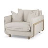 Roy II Beige Upholstered and Brown Wood Frame Arm Chair thumbnail 0