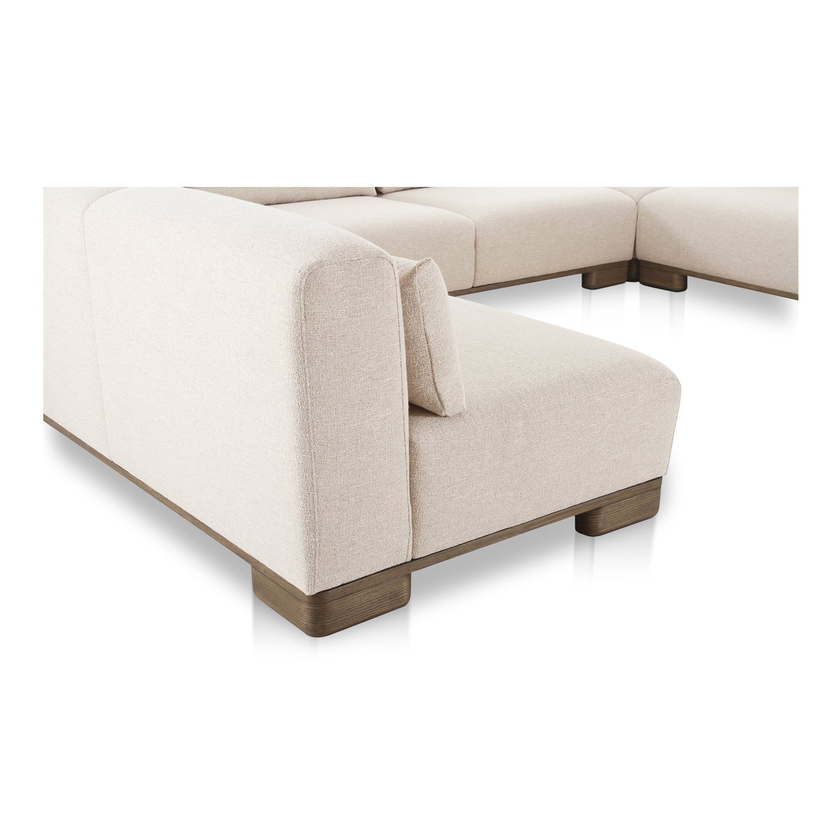 June U Shaped Modular Sectional Oatmeal, Sectional Sofa by Moe's Home, 150" width x 30" height x 110" depth View 5