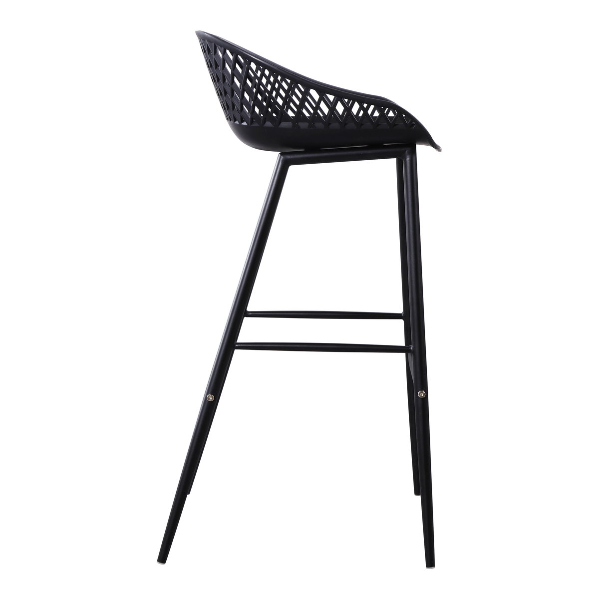 Piazza Outdoor Barstool Black - Set Of Two, Outdoor Chair by Moe's Home, 1'7.29" width x 3'1.2" height x 1'7.68" depth View 7