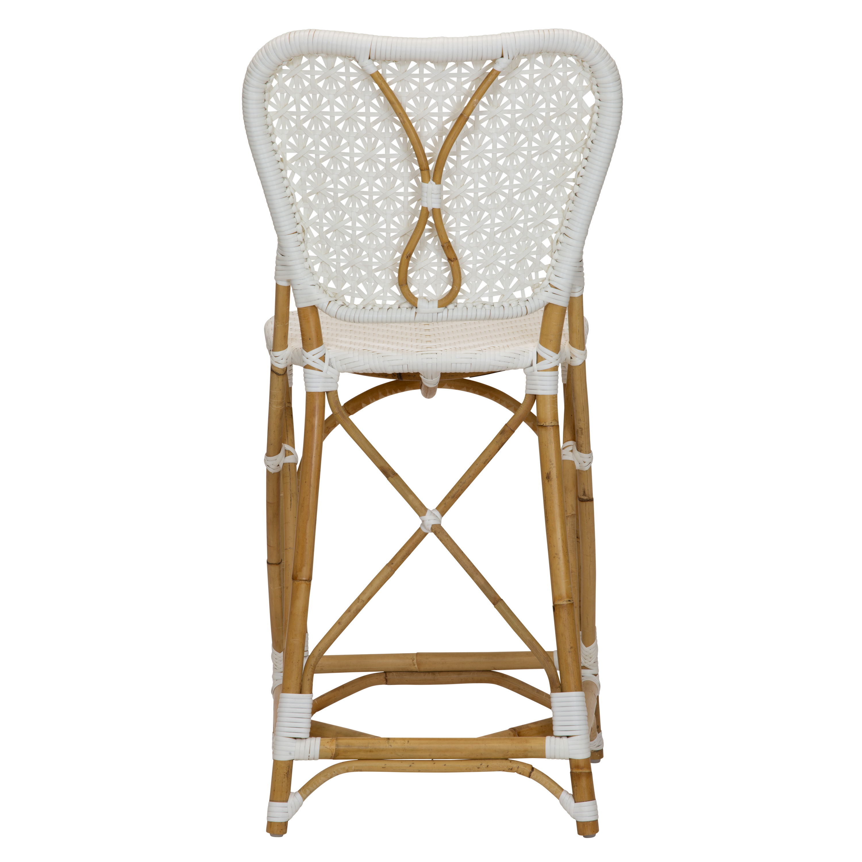 Clemente Counter Stool in Natural/White, Counter & Bar Stool by Woven, 17.75" width x 40" height x 19.5" depth View 2