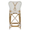 Clemente Counter Stool in Natural/White, Counter & Bar Stool by Woven, 17.75" width x 40" height x 19.5" depth thumbnail 2