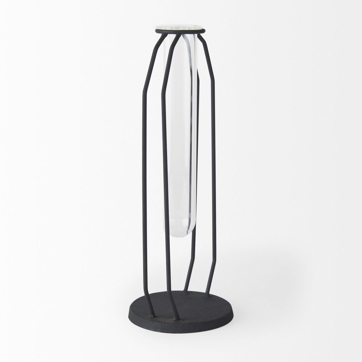 Aria 4.5L x 3.9W x 11.0H Metal and Glass Holder Object, Decorative Object by Mercana, 4.72" length x 3.94" width x 11.02" height View 7