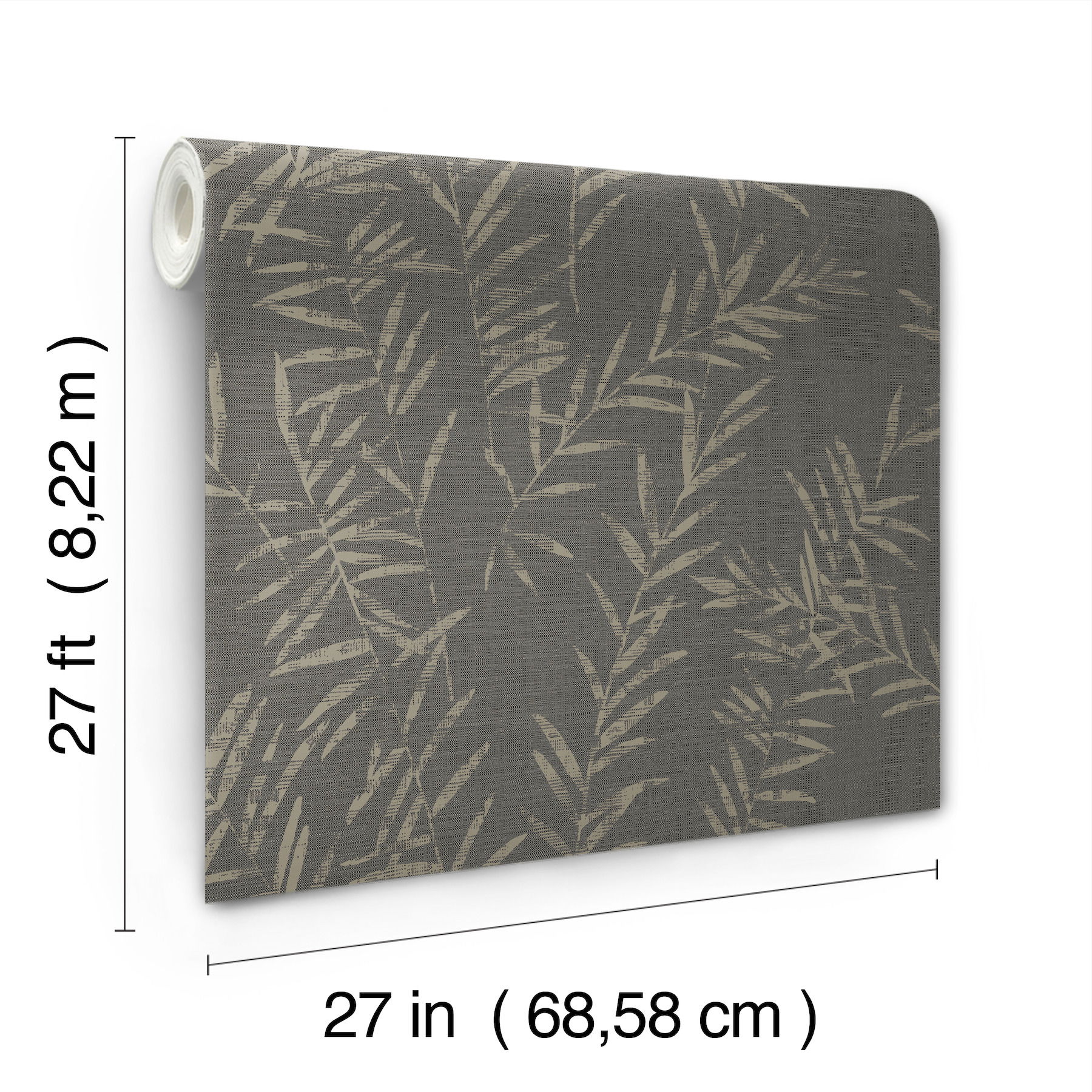 Allerton Bamboo Black Wallpaper large image 