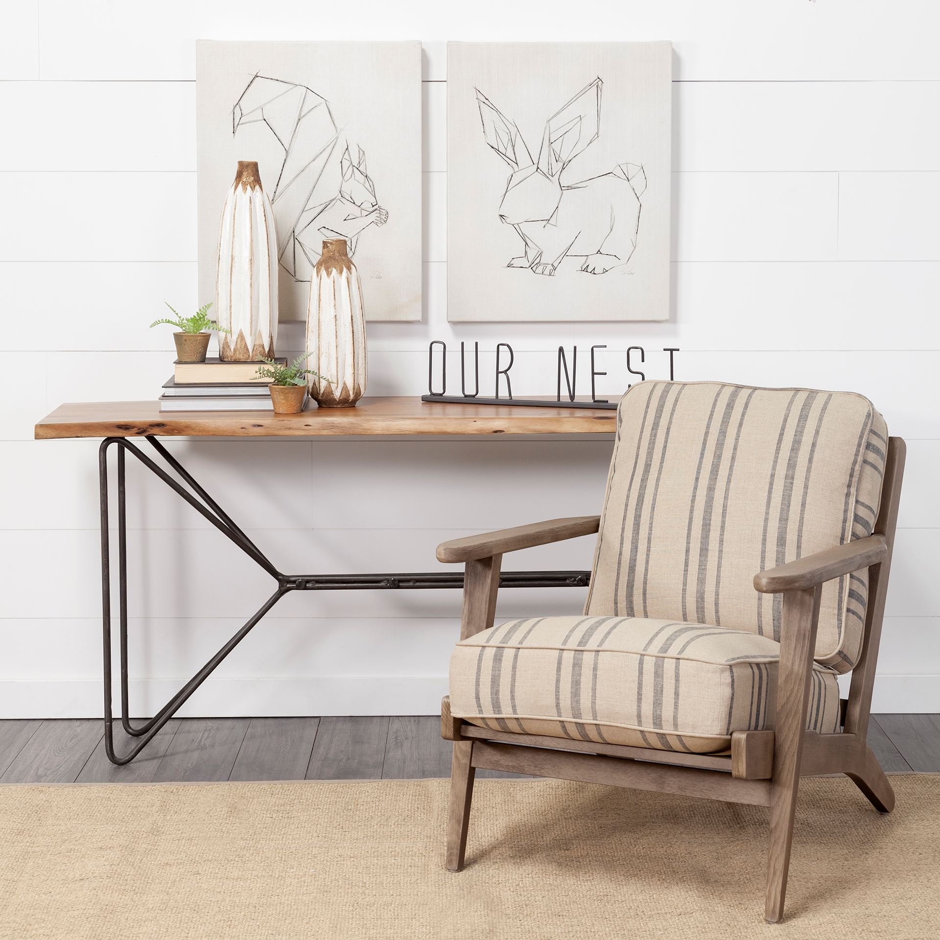 Our Nest 24L x 1W Black Metal Sign large image 