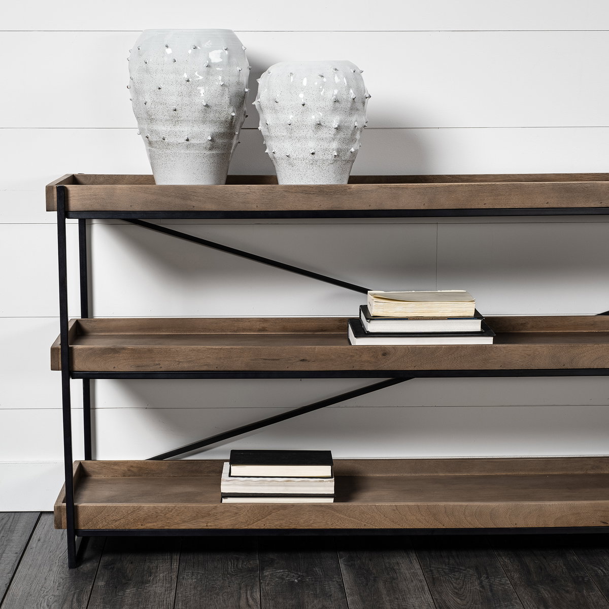 Julian Small Glossy White Ceramic Spoked Vase, by Mercana, 8.27" length x 8.27" width x 11.42" height View 4