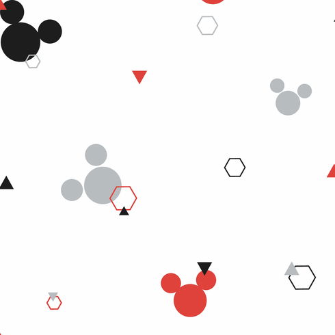 Disney Minnie Mouse Dots Red & Black Wallpaper