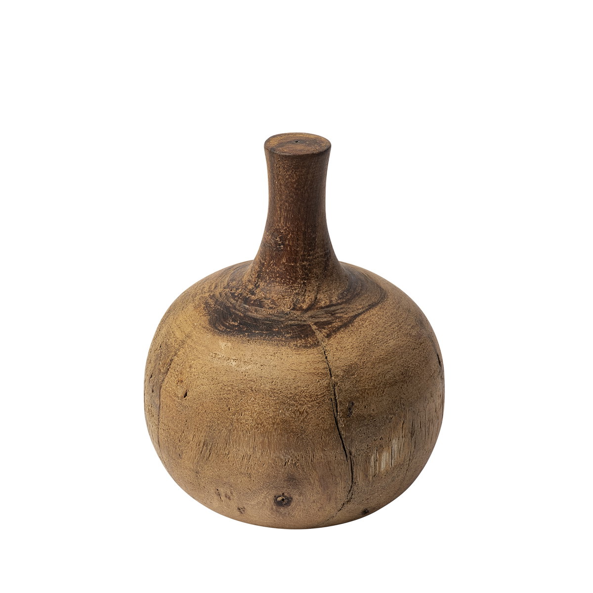 Afra Medium Solid Wood Vase Shaped Decorative Object, by Mercana, 6.5" length x 6.5" width x 8" height View 1