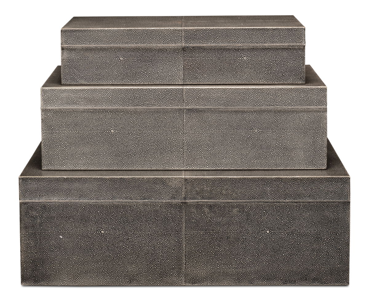 Cosmos Nesting Boxes  Set Of Three, by Sarreid, 1'4" length x 2' width x 8" height View 3