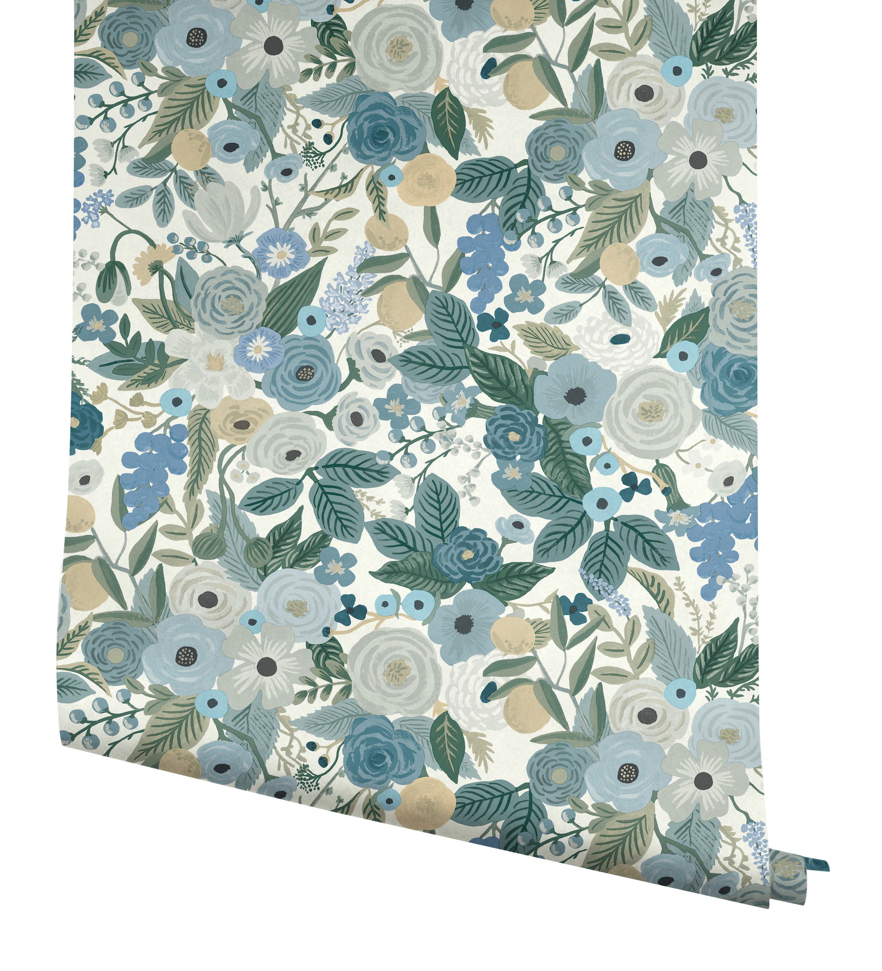 Garden Party Blue Peel & Stick Wallpaper large image 